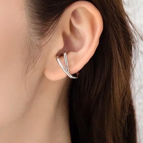 Non Piercing Clip Earrings For Women Personality Irregular Double Layer Metal Gold Clips Earring Fake Piercing Ear Jewelry