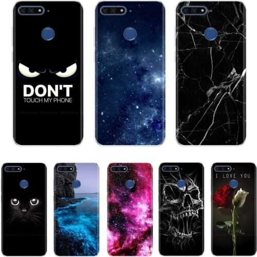 Silicon Case for Huawei Y6 Prime 2018 Case Soft Tpu Back Phone Cover for Huawei Y6 2018 Shockproof Printing Coque Bumper Housing