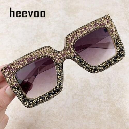 Luxury Crystal Square Oversized Sunglasses Women Diamond Sun Glasses Men Mirror Lens Brand Unisex Eyeglasses Oculos Gafas