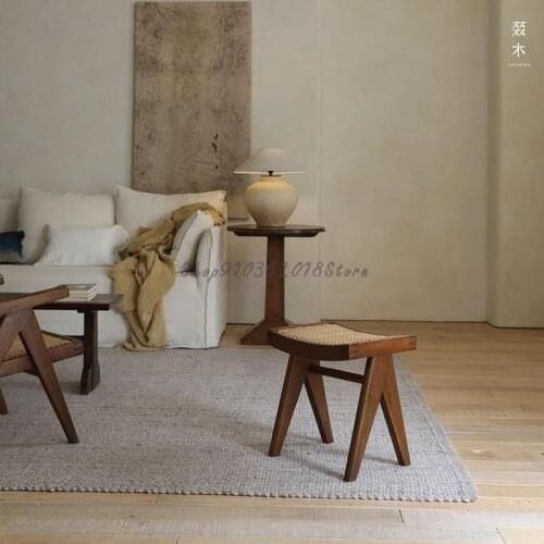 Changdigal Nanmu Chair And Stool Designer Hand Made Old Rattan Solid Wooden Stool Middle Ancient Furniture
