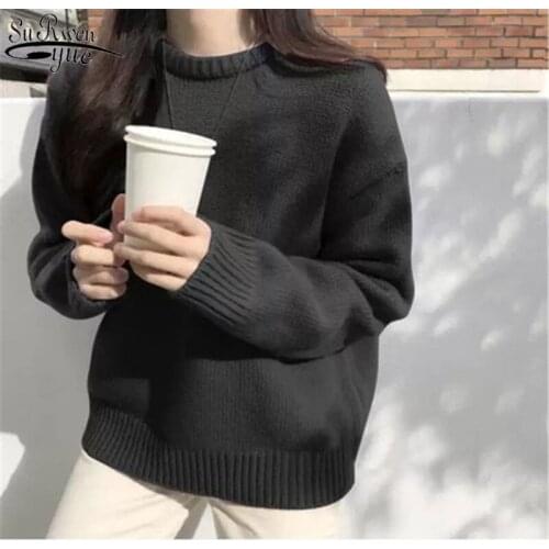 2021 New Sweet and Lovely Long Sleeve Womens Sweater Spring and Autumn Commute Loose Womens Knitwear Wool Pullover 12824