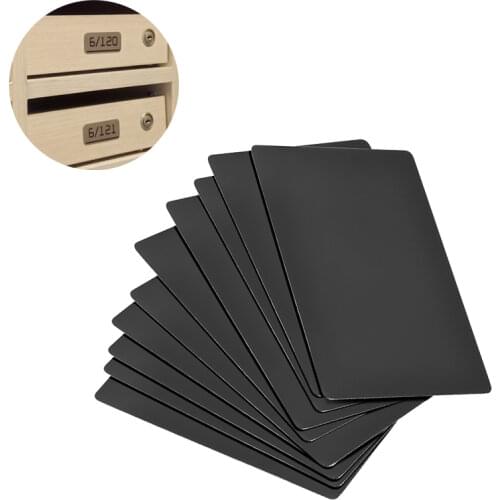 Uxcell 50 Pcs Blank Metal Business Card 0.25mm 0.3mm Thickness Painted Aluminum Plate for DIY Laser Printing Gold Tone Black