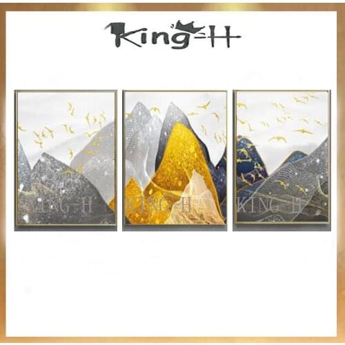 Combined with 3 p hand-painted oil painting scenery abstract original thick texture, the sitting room dining-room wall of the be