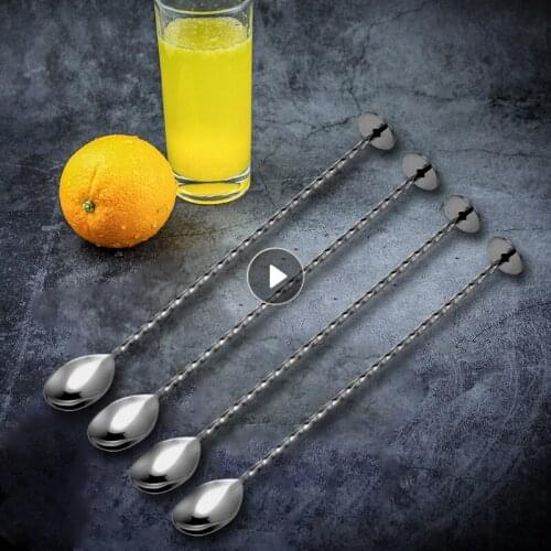 Threaded Bar Spoon Spiral Pattern Cocktail Shaker Professional Bar Bartender Spoon Cocktail Set Tool Bar Tools Fast Delivery