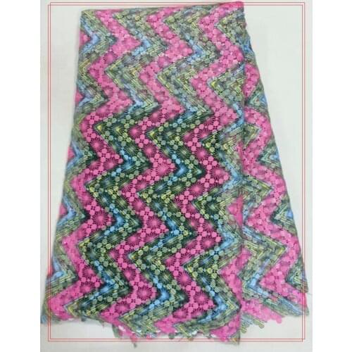 High quality embroidery african cord lace cotton fabric French net Guipure Swiss voile chemical water soluble for wedding dress