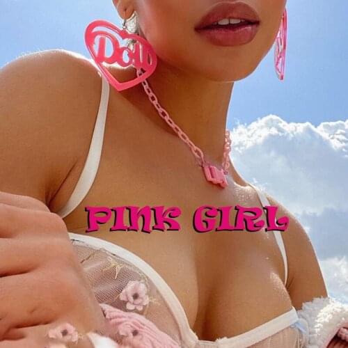 Y2K Heart Letter Dangle Earrings for Women Acrylic Pink Cool Harajuku Fashion Charms Earrings Jewelry 90s Style New 2021 Party