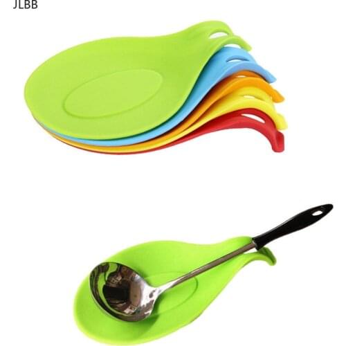 1Pcs Silicone Spoon Insulation Mat Silicone Heat Resistant Placemat Drink Glass Coaster Tray hot sale Spoon Pad Kitchen Tool