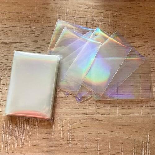 200pcs/lot Rainbow Foil YGO Transparent Laser Clear Sleeves Korea Idol Photo Holographic Protector Trading Cards Shield Cover