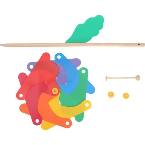 24cm Wood Garden Yard Party Windmill Wind Spinner Ornament Decoration Kids Toys