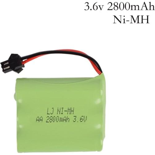 3.6v battery 2800mah Ni-MH battery 3.6v nimh battery pilas recargables 3.6v pack aa size ni mh for rc car toy tools model 1pcs