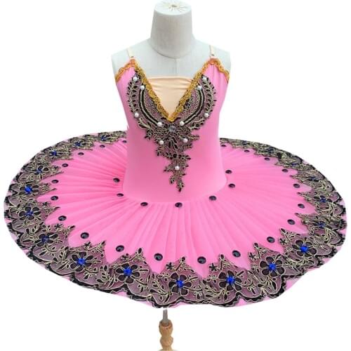 Pink Ballet Tutus For Girls Child Swan Lake Ballet Dress Dance Clothes Pancake Ballerina Figure Skating Dress