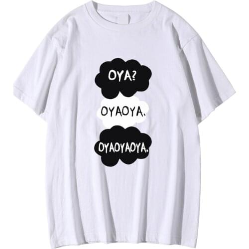 Crewneck S-XXXL Man Tee Shirts Cartoon Oya Oya Oya Haikyuu Print Clothing Fashion Brand T Shirts Male Oversize Casual T-Shirts