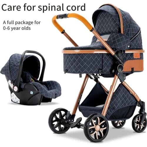 Royal Luxury Baby 3 in 1 Stroller High Landscape Folding Kinderwagen Pram Baby Carriage Portable Travel Baby Carriage