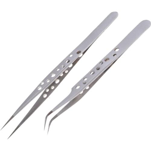 For Mobile Phone Repair Tools Hand Tools Electronic Tweezers Stainless Steel Precision Straight Curved Tweezers 2 Style