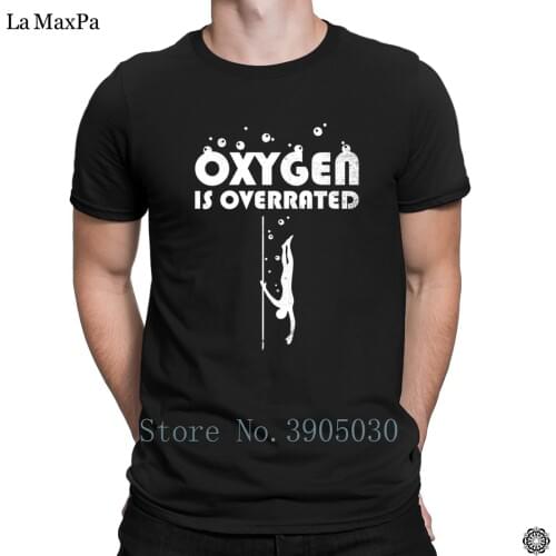 Slim Sunlight Padi Diving T-Shirt Freediving Oxygen Is Overrated Design T Shirt For Men Basic Tshirt For Men O-Neck Tee Top