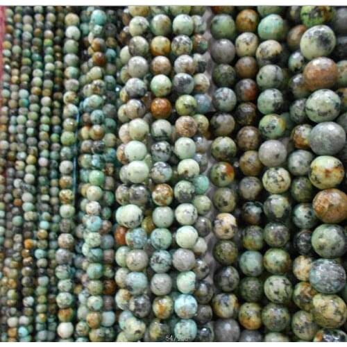 Natural Stone Faceted Africa Round Loose Beads 16" Strand4 6 8 10MM
