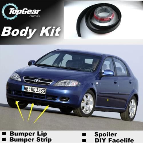 Bumper Lip Lips For Daewoo Lacetti J200 2002~2008 / Top Gear Shop Spoiler For Car Tuning / TOPGEAR Recommend Body Kit + Strip
