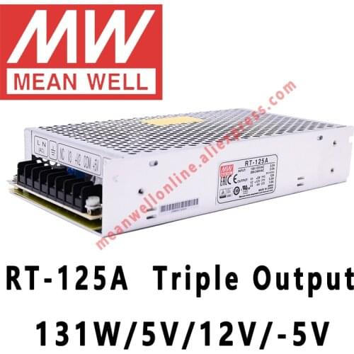 Mean Well RT-125A 5V/12V/-5V AC/DC 131W Triple Output Switching Power Supply meanwell online store
