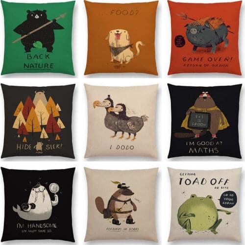 Hot Sale Magical Animals Fantasy Adventure Fairy Tales Bear Walrus Wild Boar Bird Dog Cushion Sofa Throw Pillow Super Fun Game