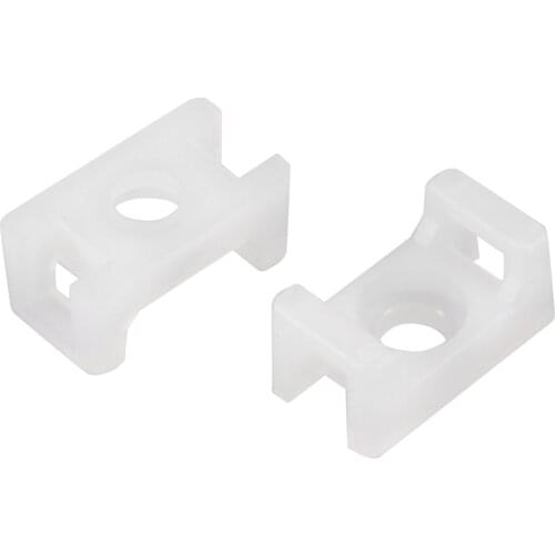 Uxcell 36Pcs/lot HC-1S Nylon Cable Tie Base 3.8mm Hole Width White Saddle Type Wire Holder 3.3mm Screw Hole 12.6x7x5.7mm