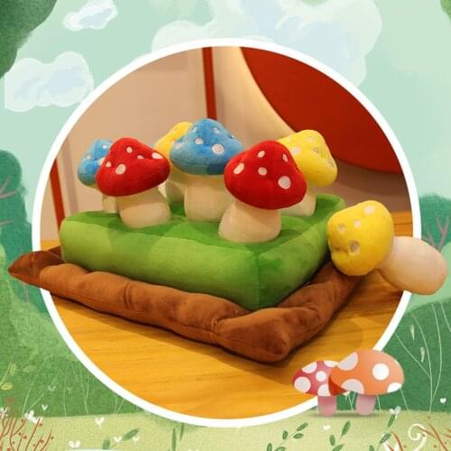 Creative Mushroom Picking Plush Toys Simulation Educational Kids Play Toys