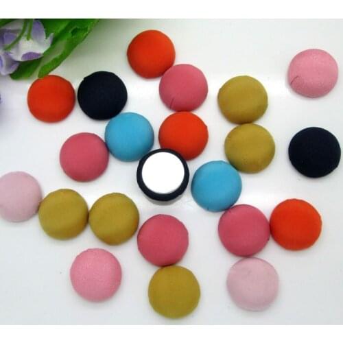 50Pcs Mixed Round Fabric Covered Buttons Cabochon Scrapbooking Sewing Diy Accessories Cloth Fabric High Flatback Button