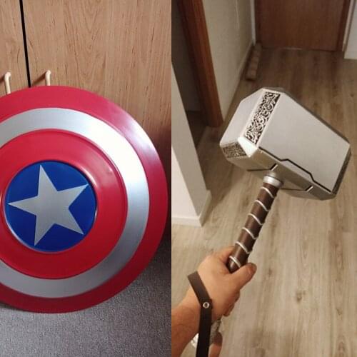 Superhero Captain America Metal Shield, Avengers Hero Weapon, Cosplay Movie Props, Round Halloween Shield, Home Decoration
