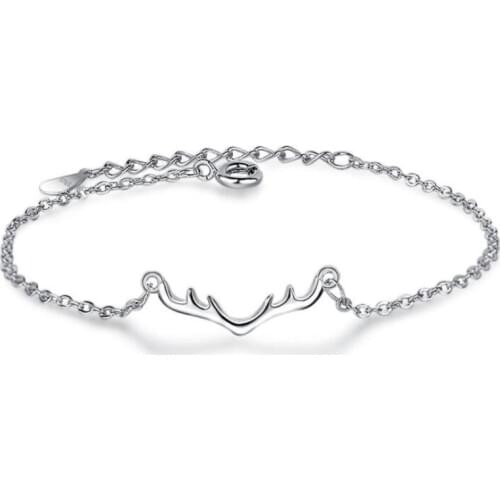 New Fashion Simple Exquisite Popular 925 Sterling Silver Jewelry Deer Antlers Female Gift Bracelets SB106