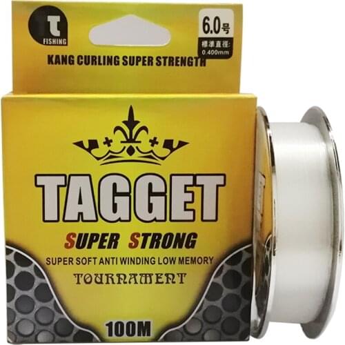 Monofilament Fishing Line Nylon Fishing Leader Lines 4-28 lbs Clear for Salt/Freshwater Fishing 100m