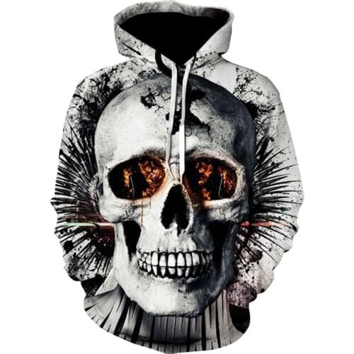 Autumn War black mens Hoodies Sweatshirt 3D Print Funny Skull Streetwear Harajuku Pullover Hip hop Jacket Men Tracksuit XXS-4XL