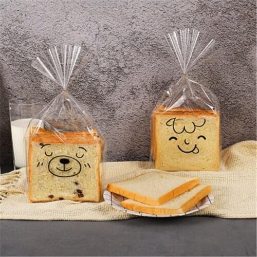 50/100pcs 19*29cm Big Eexpression Plastic Bags Candy Cookie Biscuit bread baking Packing Wedding Party Thanksgiving Day Gift bag
