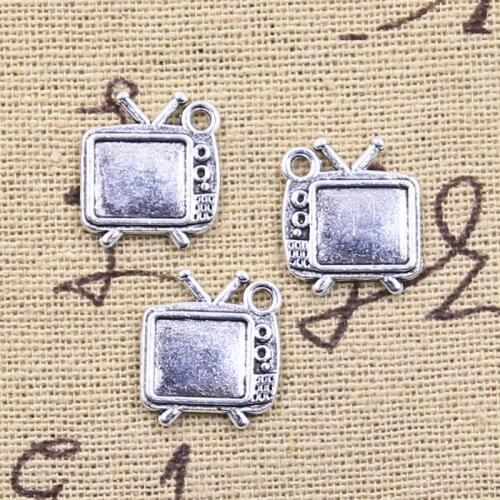 20pcs Charms Television TV Set 15x13mm Antique Silver Color Pendants Making DIY Handmade Tibetan Finding Jewelry