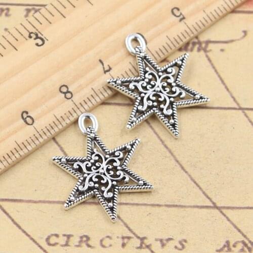 20pcs Charms Snow Snowflake 25x14mm Tibetan Silver Color Pendants Antique Jewelry Making DIY Handmade Craft