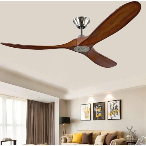 Ceiling fan 60 inch DC industrial vintage wooden ventilator without light Remete control decorative blower wood retro fans