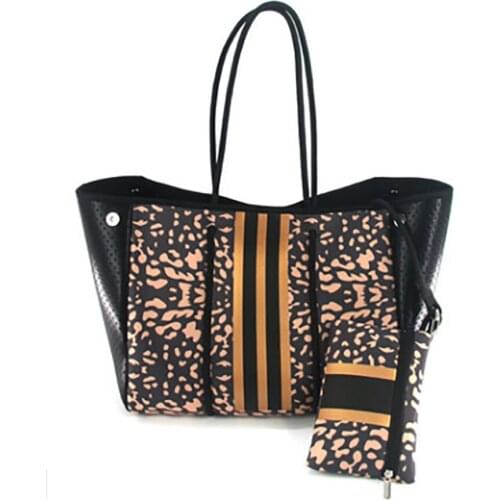Luxurious Shoulder Handbag Diving Fabric Neoprene Shoulder Bag 2021 New Large-Capacity Casual Tote Bag Top-Handle Bags