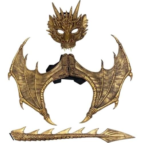 Three-Piece Dragon Cosplay Props Wing And Tail Childrens Halloween Costume Party Decorations Set