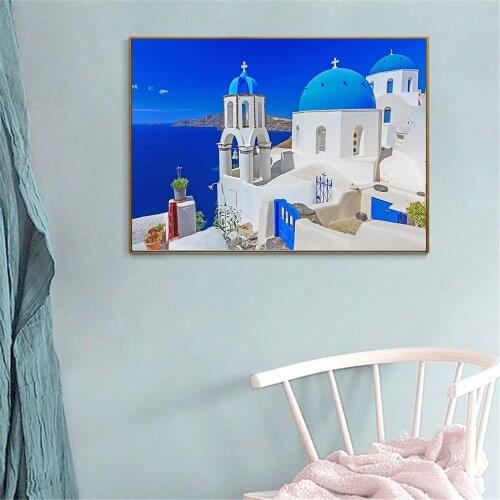 Riomaggiore Greece Santorini Venice Summer Travel Beatuy Poster Landscape Cityscape Wall Pictures for Living Room Air Motorcycle