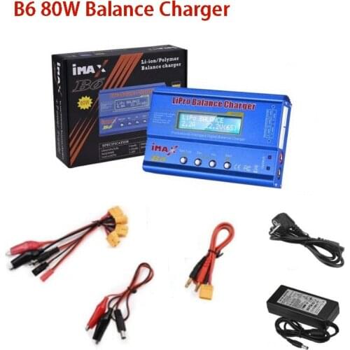 With 15V/6A Adapter iMax B6 Balance Charger 80W 6A Model Li-Po/Li-Fe/Ni-MH/Li-lon/Ni-Cd/PB Battery Balance Charger