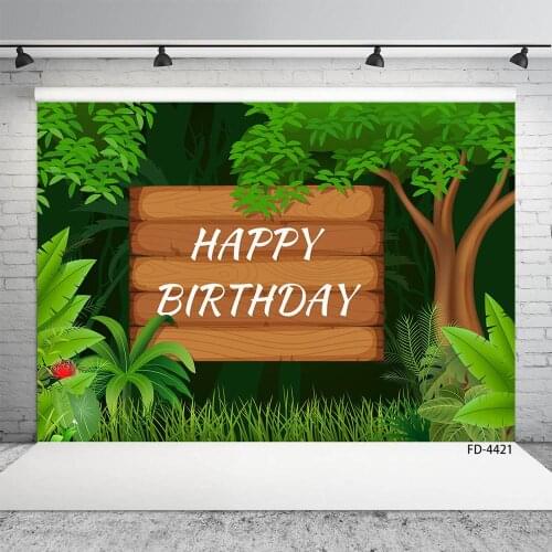 Safari Park Jungle Trees Photography Backdrop Vinyl Backgrounds for Children Birthday Party Baby Shower Photoshoot Photo Studio