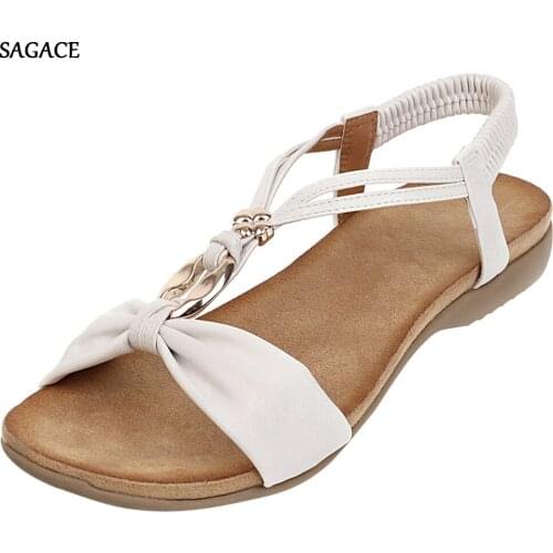 SAGACE Womens Ladies Casual Big Size Bohemian Style Beach Flat Shoes Sandals Summer Shoes 2020 Beach Vintage Sandalias