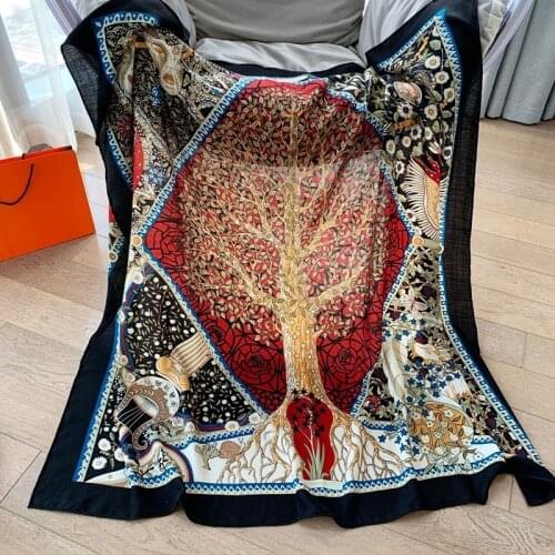 Classic Print Women Winter Scarves Wraps Large Square Wool Blanket Shawl Cape 130*130cm