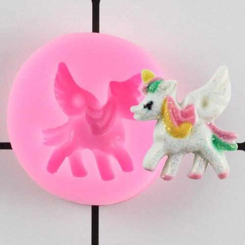 Unicorn Silicone Mold Baby Birthday Cake Border Fondant Mould Cupcake Topper Cake Decorating Tools Candy Clay Chocolate Molds