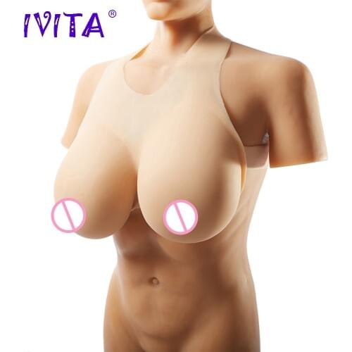 IVITA 4600g Silicone Breast Forms Crossdresser Silicone Breasts Fake Boobs For Enhancer Transgender Shemale Mastectomy Breast