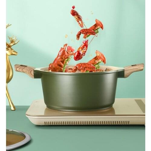 Aluminum Alloy Soup Pot Nordic Creativity Green 28cm Multifunction Stew Nonstick Pan Cooking Utensils Home Kitchen Pot Cookware