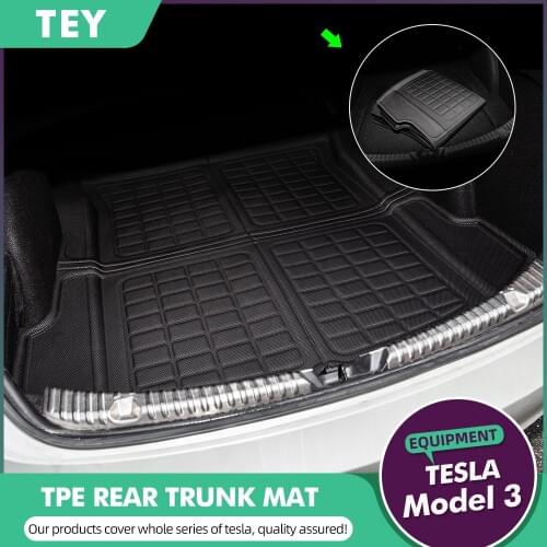 TEY Tesla Model 3 TPE Car Waterproof and Foldable TPE trunk mat accessories model three model Y interior car mat model3