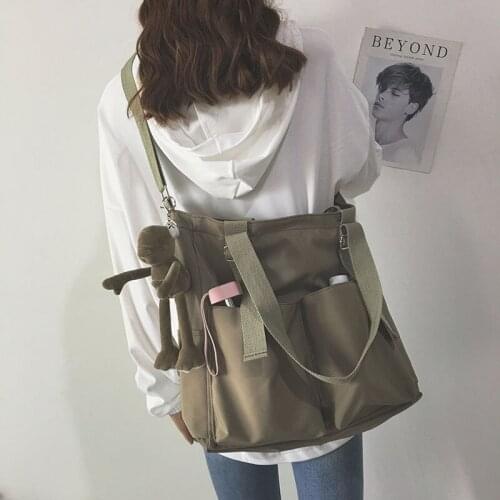 Waterproof Oxford Large Capacity Canvas Girl Shoulder Hand Bucket Bag Vintage Crossbody Bags For Women Tote Purses