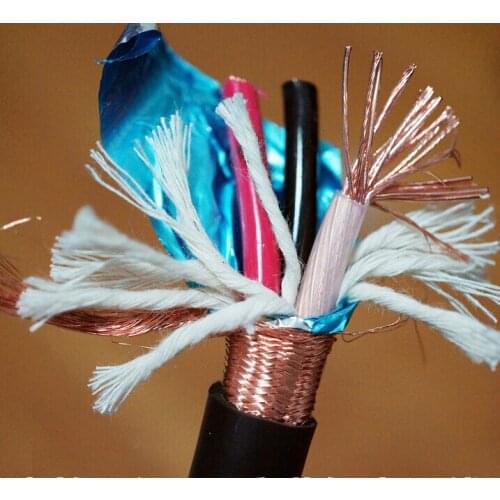 High quality pure red copper cable 3-pin 4square 12mm power cord with copper mesh shielding layer with aluminum foil power cord