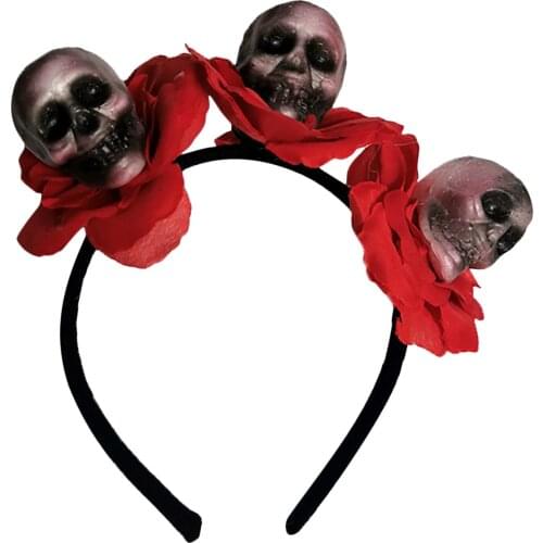 Halloween Womens Hair Hoop Horror Flower Skeleton Headband Halloween Holiday Party Decor Costume Headbands Hair Accessories A40