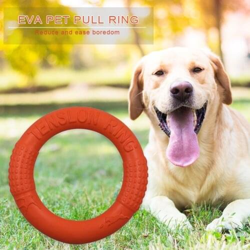 Pet Pull Ring Bite-Resistant Dog Flying Disc Chew Training Toy (Orange S) Bite Stick Bouncy Ball Toys Dog