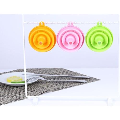 1pcs Kitchen Cooking Tools Accessories Kitchen Gadget Kitchen Mini Silicone Foldable Funnel Collapsible Style Funnel Hopper